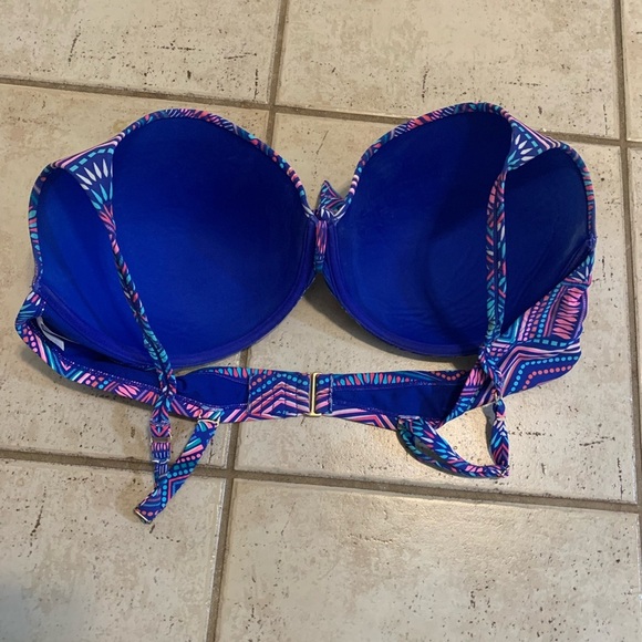 💜 La Vie en Rose Aqua D-XX Large Patterned Bikini Top - Plus Size - Picture 4 of 7